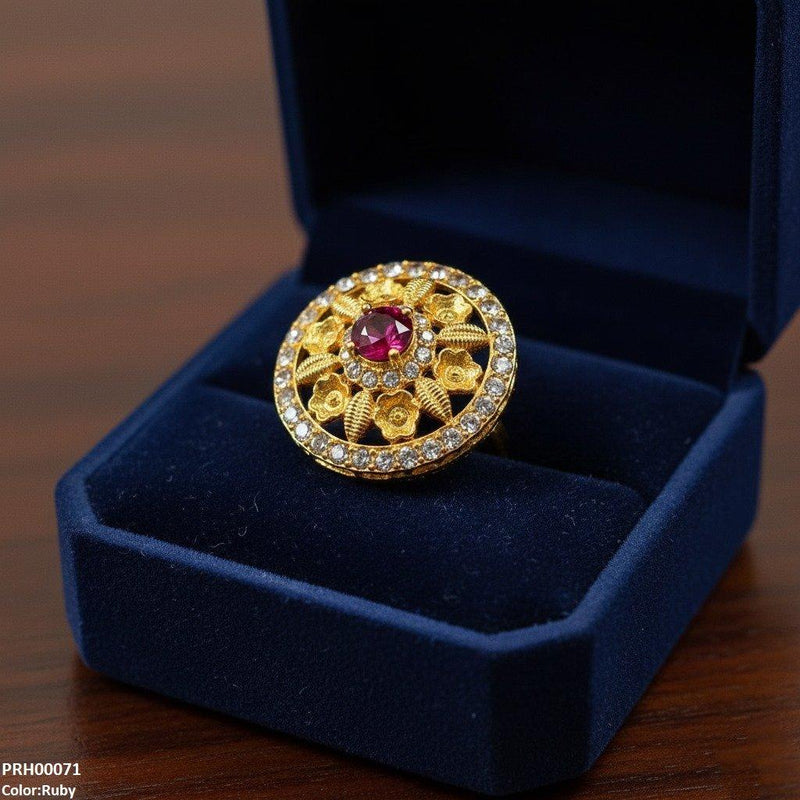 Round Flower Ring Adjustable