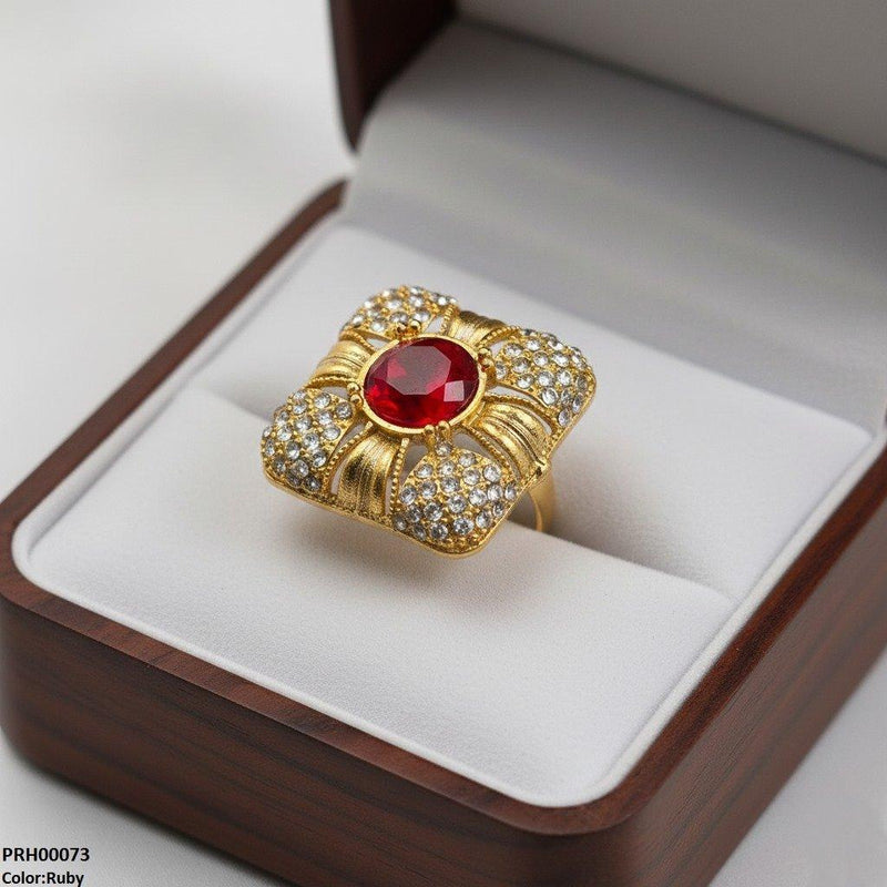 Round Stone Ring Adjustable