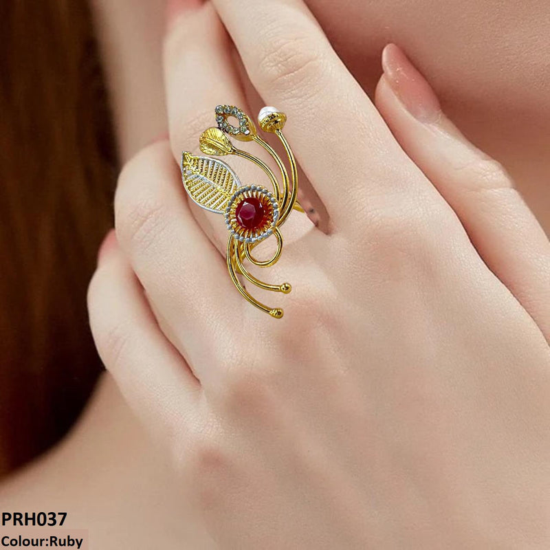 Round Leaf Ring Adjustable