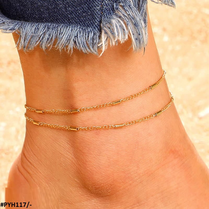 Baguette Curb 2 Foot Anklets