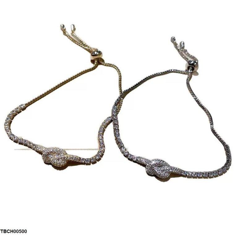 Pave Knot Bracelet Adjustable