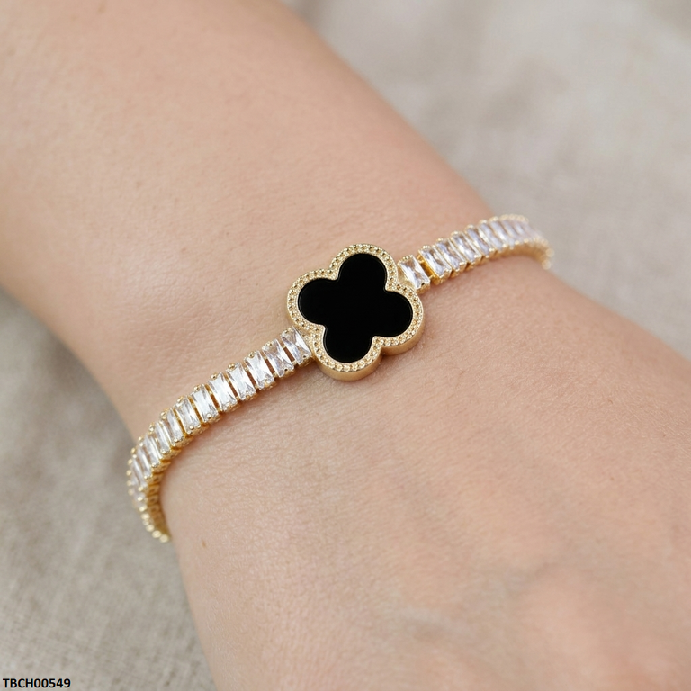 Rectangle Stone Flower Bracelet