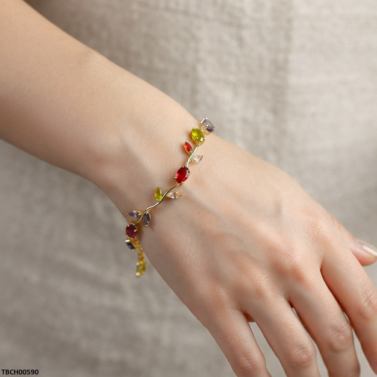 Tulip Leaf Multi Stone Bracelet