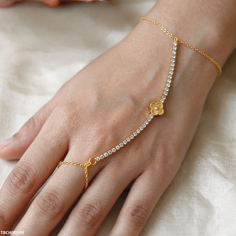 Stainless Steel Flower Stone Bracelet