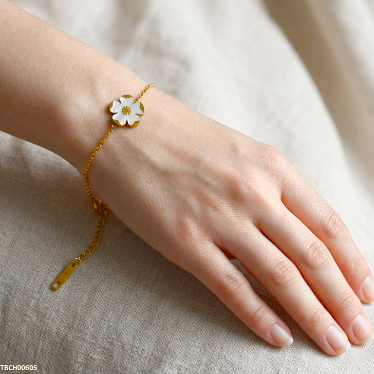 Stainless Steel Flower Bracelet