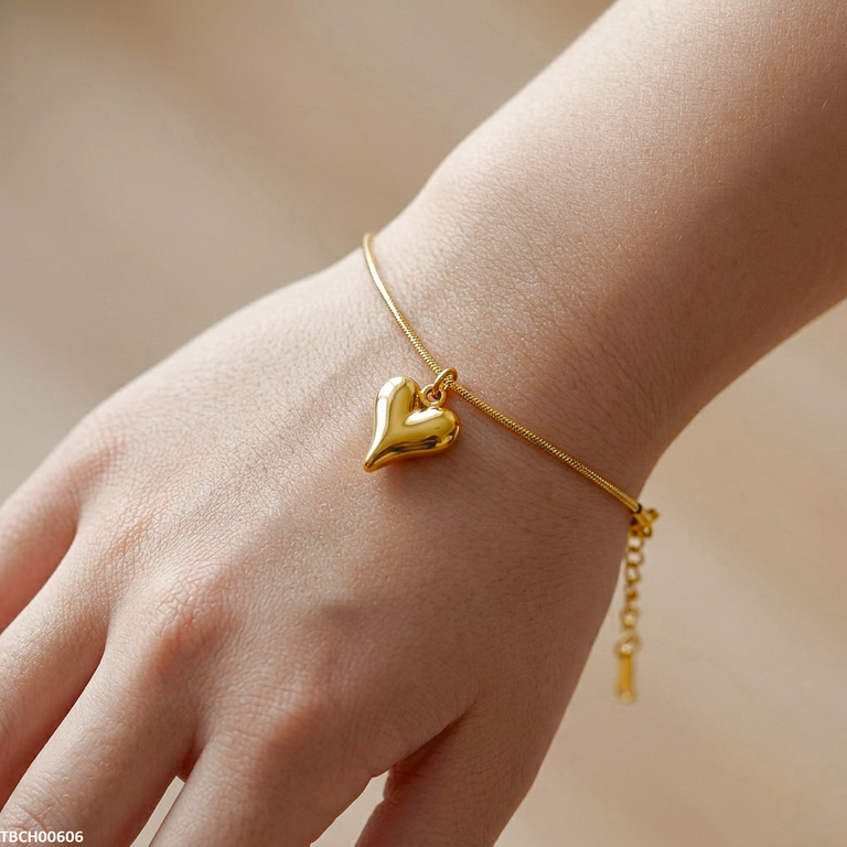 Stainless Steel Heart Drop Bracelet