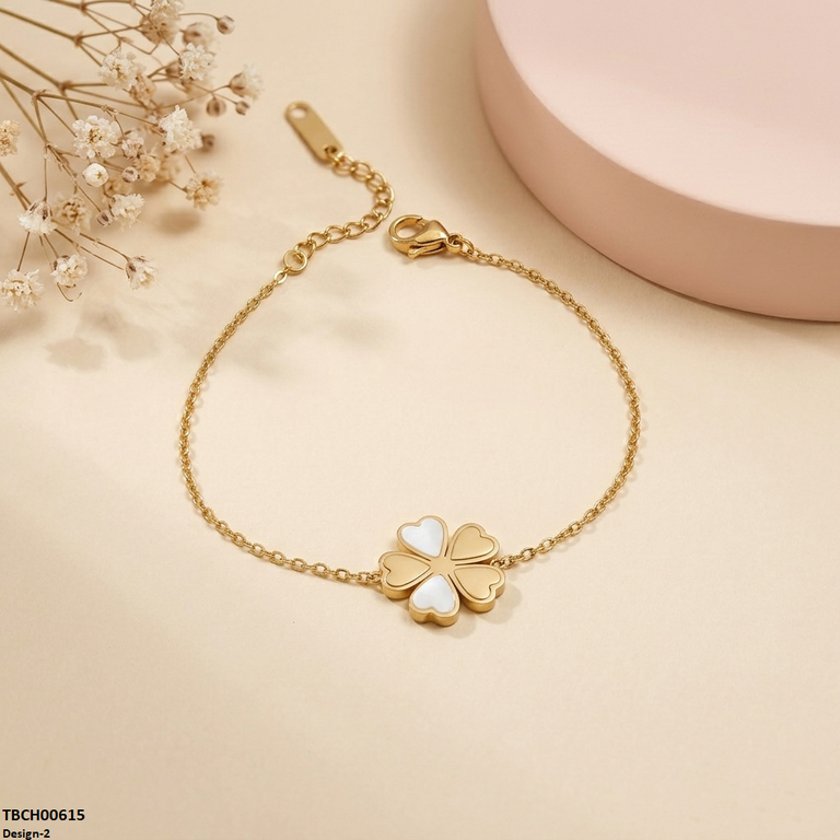 Stainless Steel Heart/Flower Bracelet