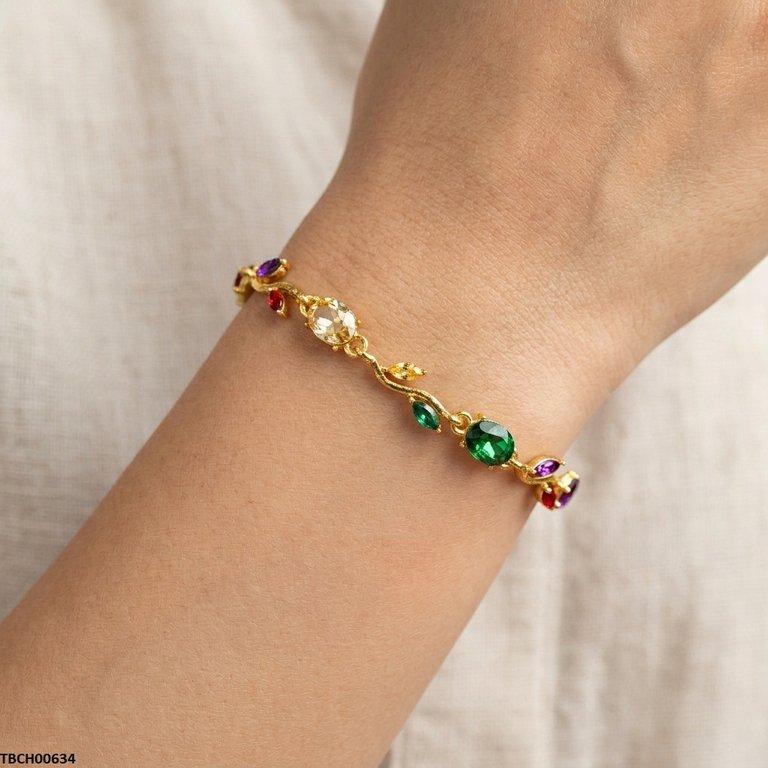 Tulip Leaf Multi Stone Bracelet