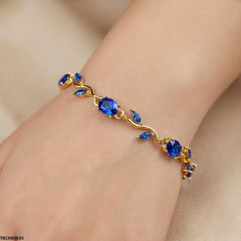 Tulip Blue Leaf Stone Bracelet
