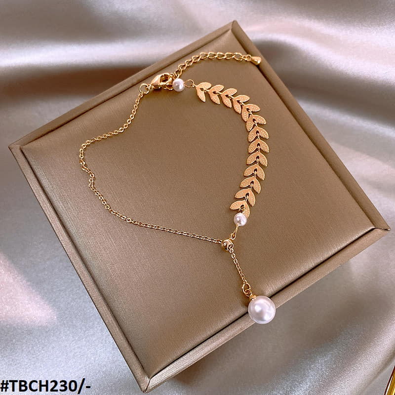 Leaves/Pearl Chain Bracelet Adjustable