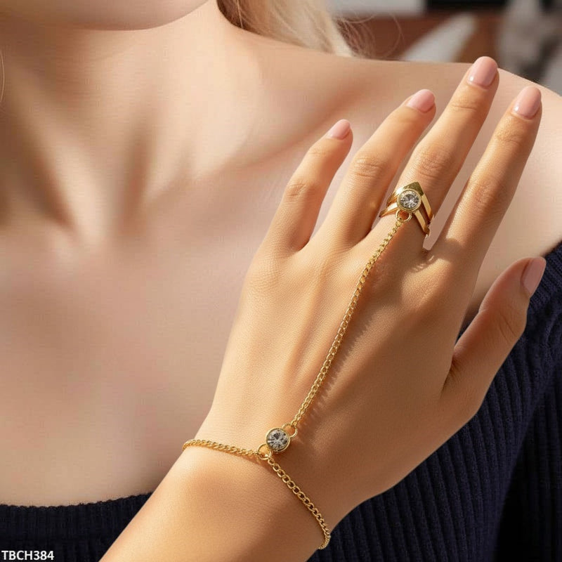 Round Bracelet with Leaf Ring
