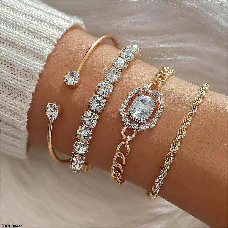 Square Stone Bracelet Set
