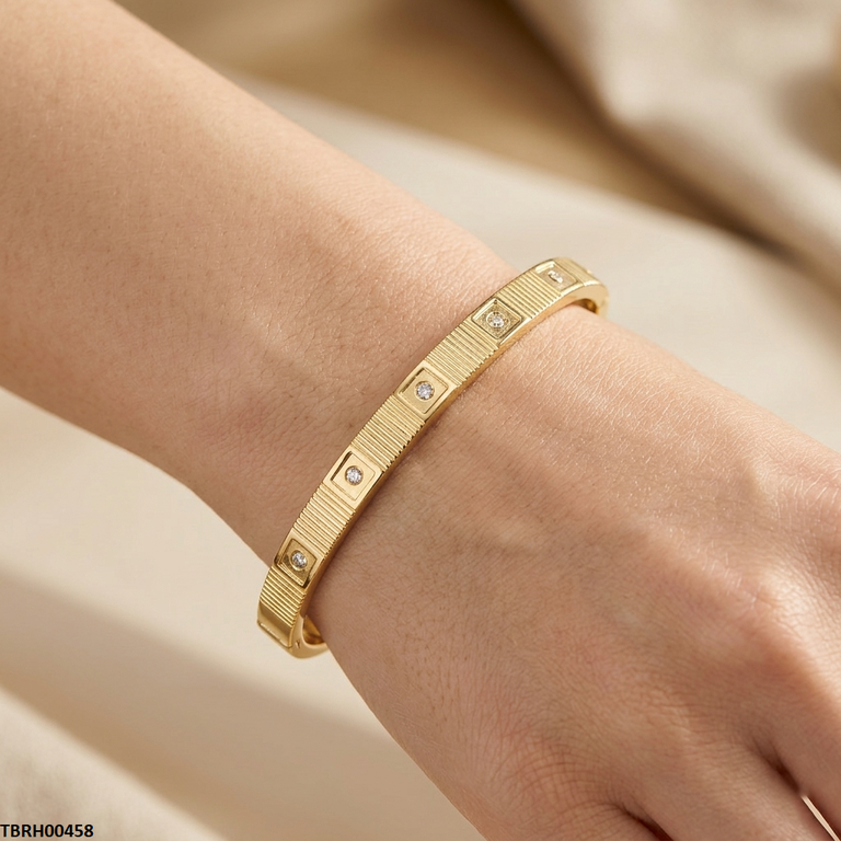 Stainless Steel Round Stone Bracelet