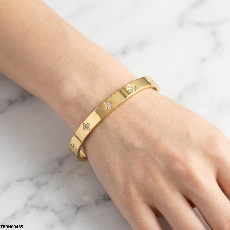Stainless Steel Round Flower Braclet