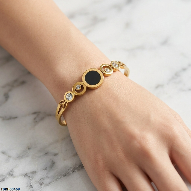 Stainless Steel Round Stone Bracelet