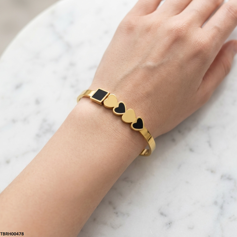 Stainless Steel Double Heart Round Braclet