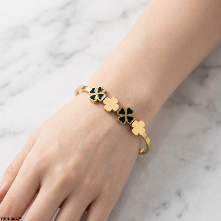 Stainless Steel Double Flower Braclet