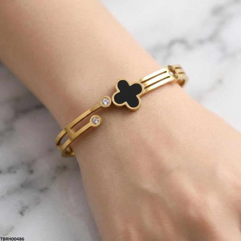 Stainless Steel Flower Stone Braclet