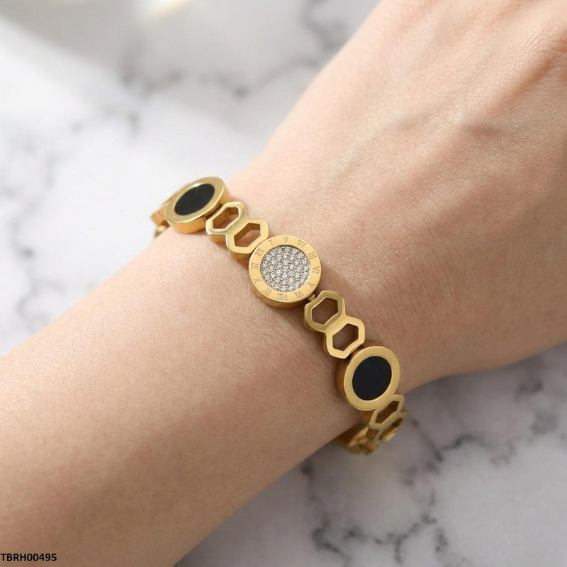 Stainless Steel White/Black Stone Bracelet
