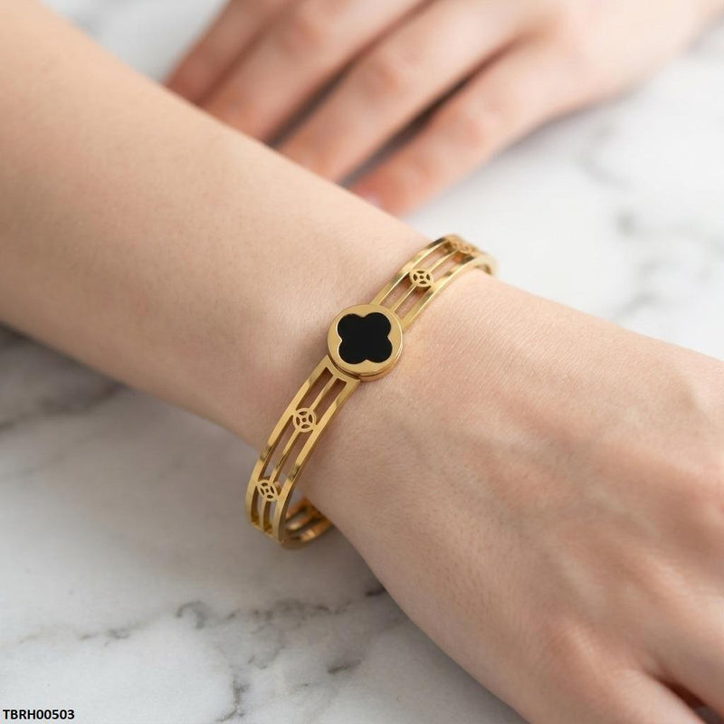 Stainless Steel Round Clover Bracelet