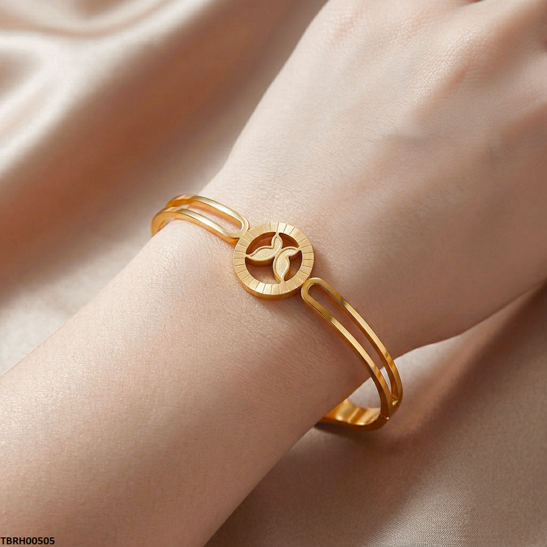 Round Butterfly Bracelet Stainless Steel Adjustable