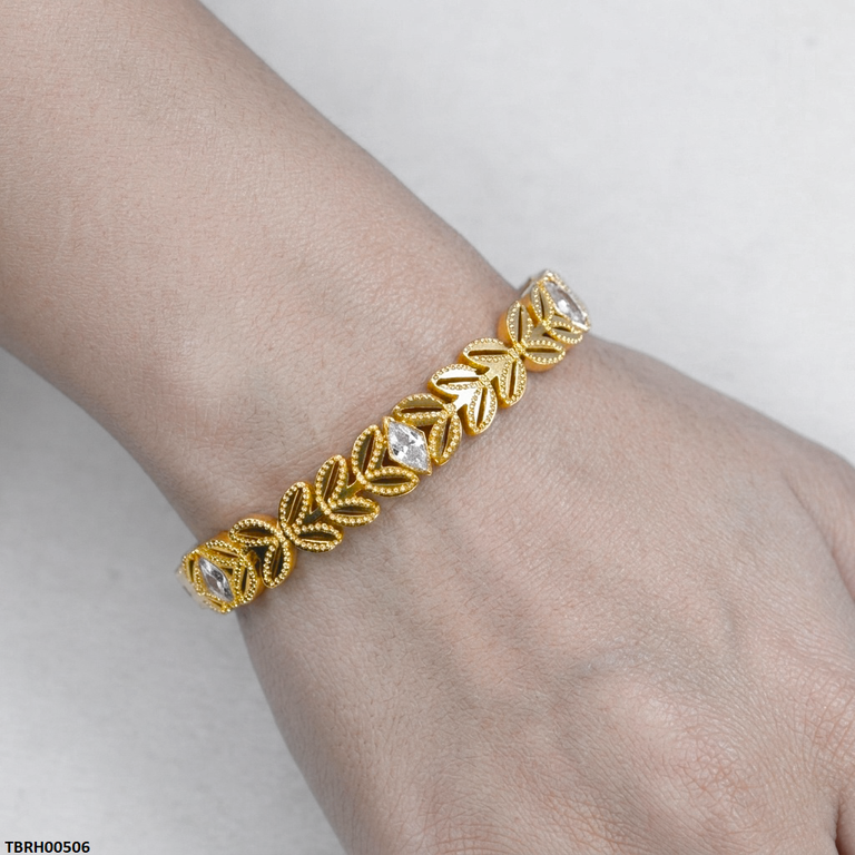 Leaf Stone Stainless Steel Bracelet