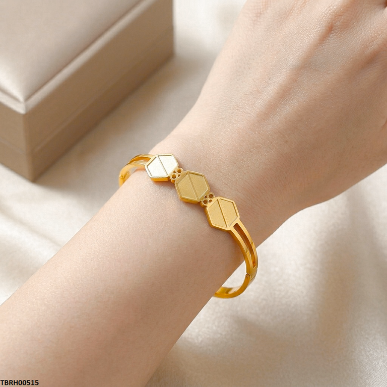 Round Hexagon Stainless Steel Bracelet