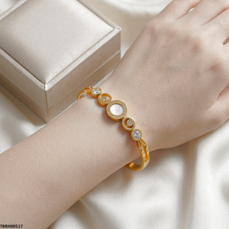 Round Stone Stainless Steel Bracelet Adjustable