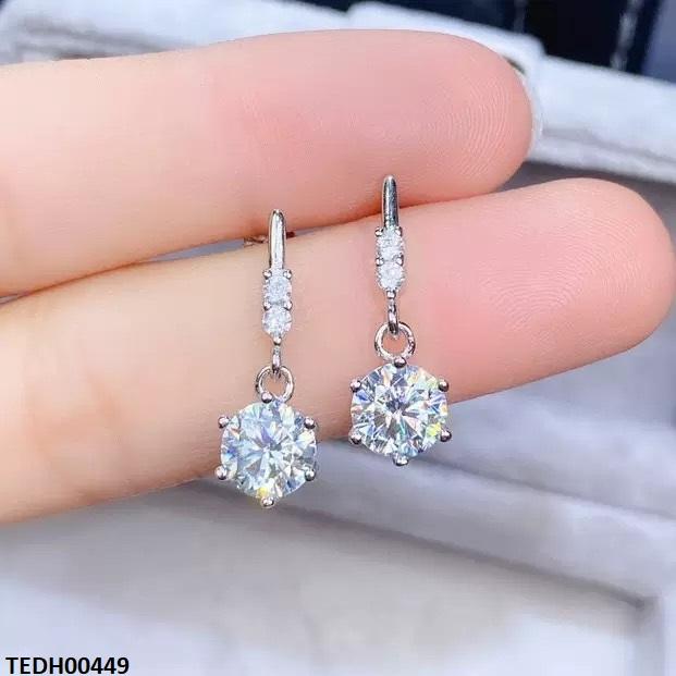 Round Zircon Stone Drop Earrings