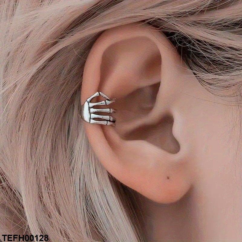 Skeleton Hand Ear Cuff Single
