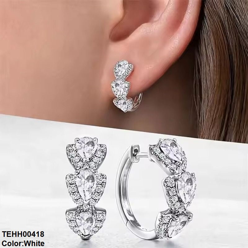 Tear Round Ear Hoops Pair