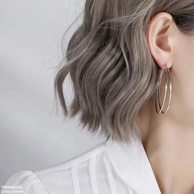 Round Layered Hoops Pair