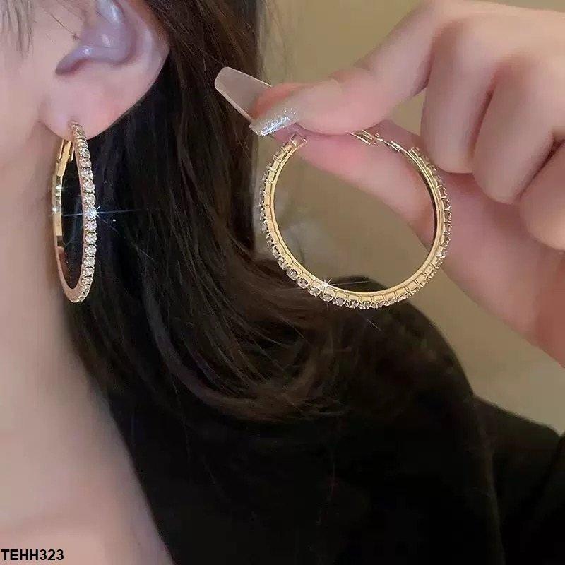 Round Drop Hoops Pair
