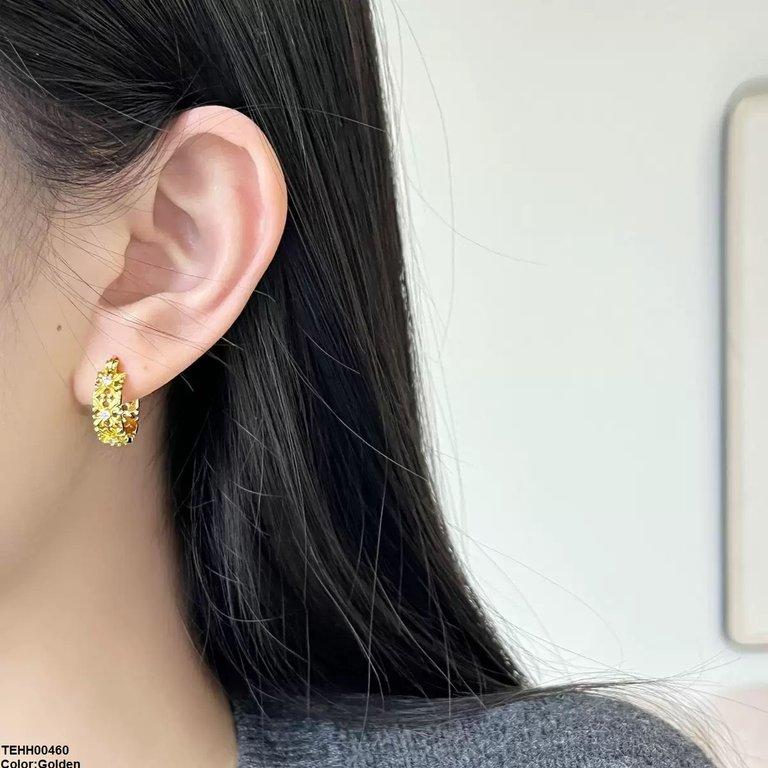 Round Flower Hoops Pair