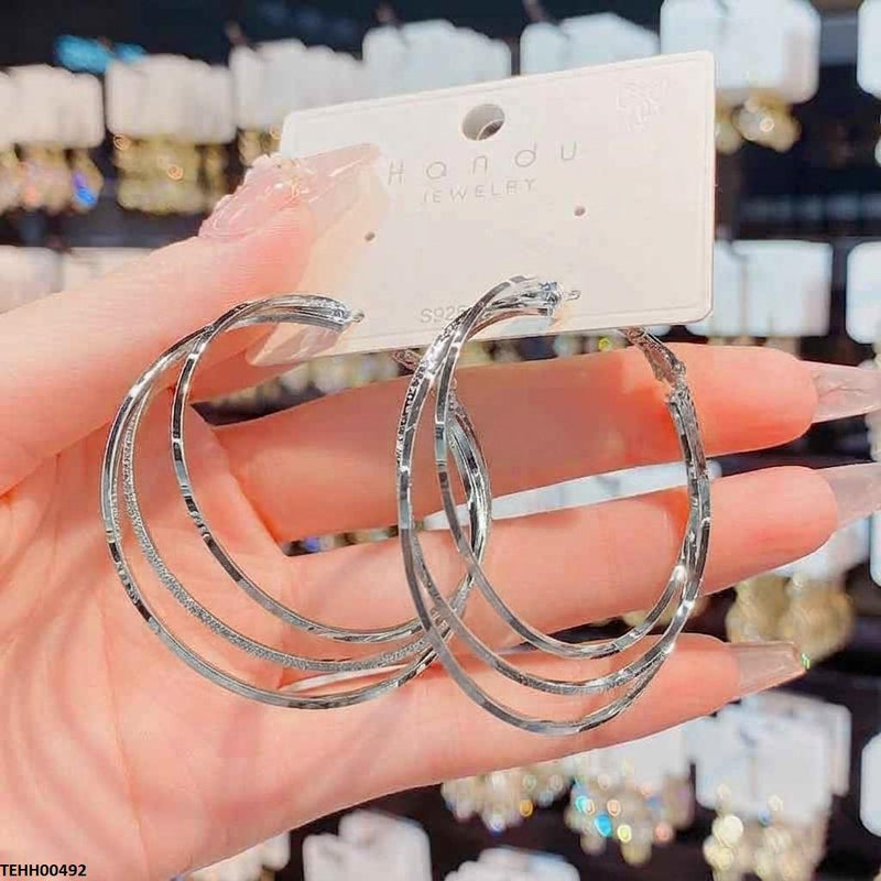 Round Layered Ear Hoops Pair