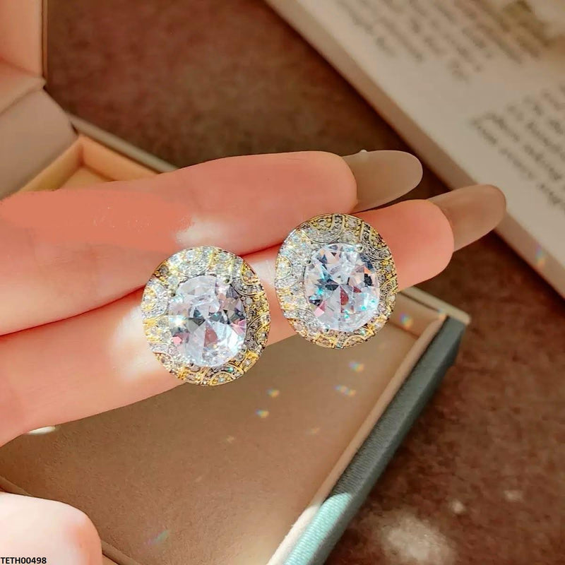 Oval Zircon Tops Pair