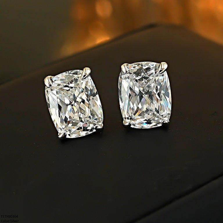 Rectangle Zircon Stone Tops Pair