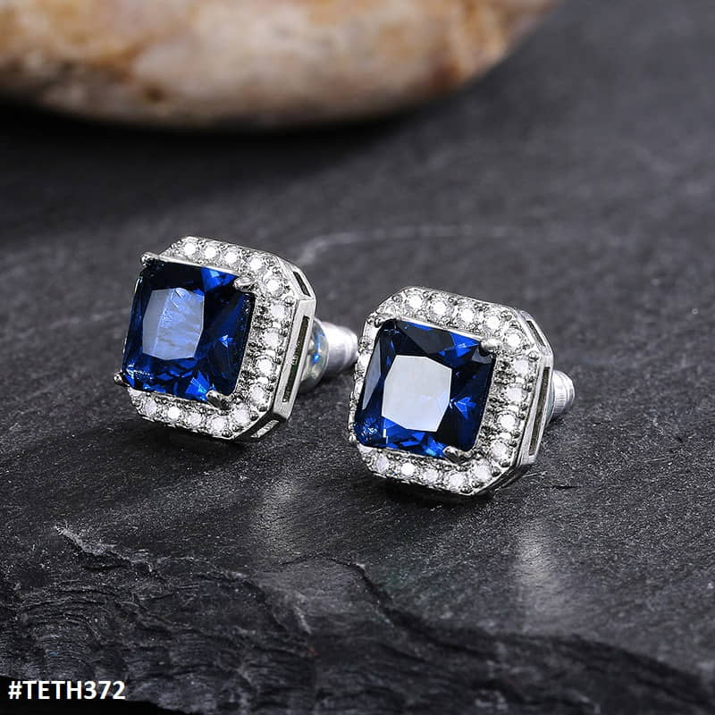 Square Stud Zircon Pair
