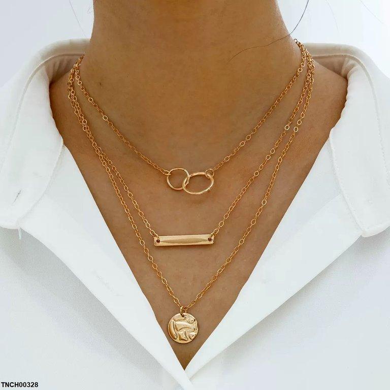 Coin/Round/Stick Drop Necklace
