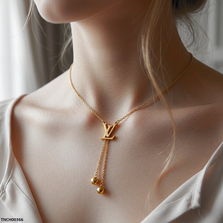 Stainless Steel Double Round Necklace