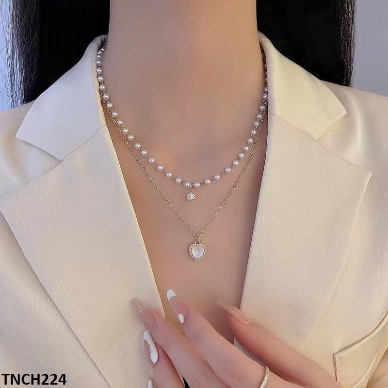 Heart Pearl Layered Necklace