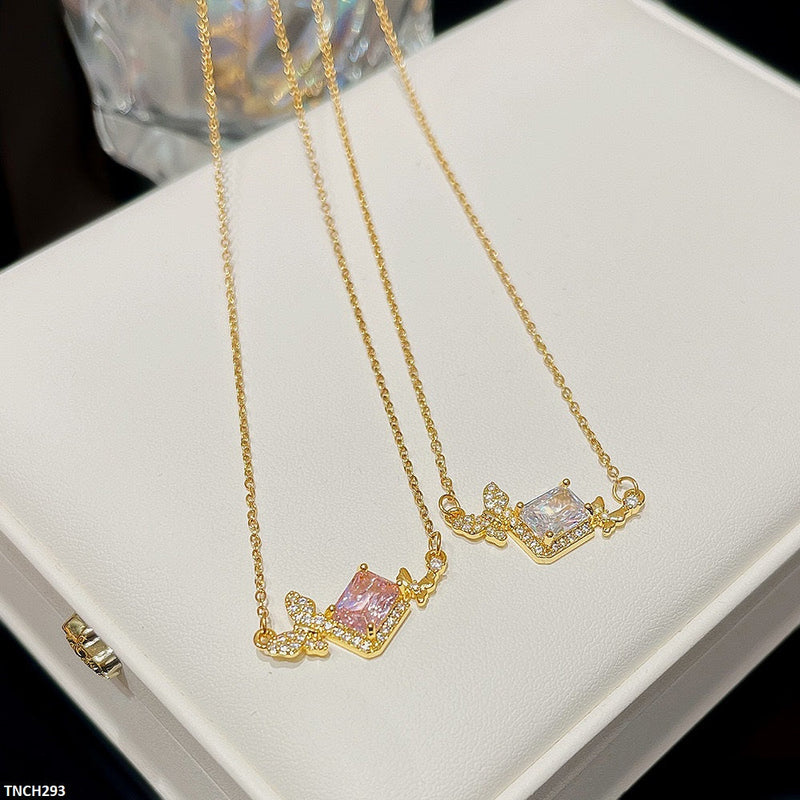 Butterfly/Square Stone Necklace