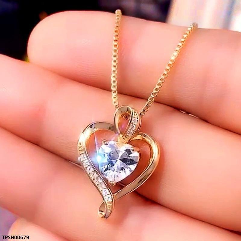 Double Heart Pendant with Chain