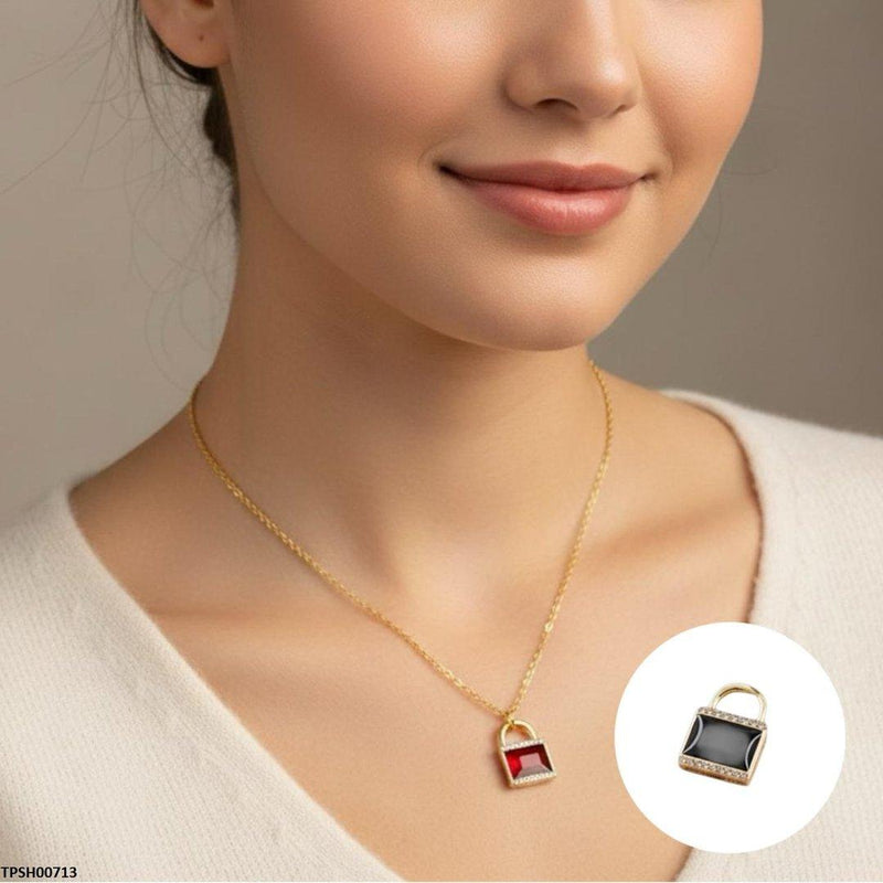 Lock Pendant with Chain