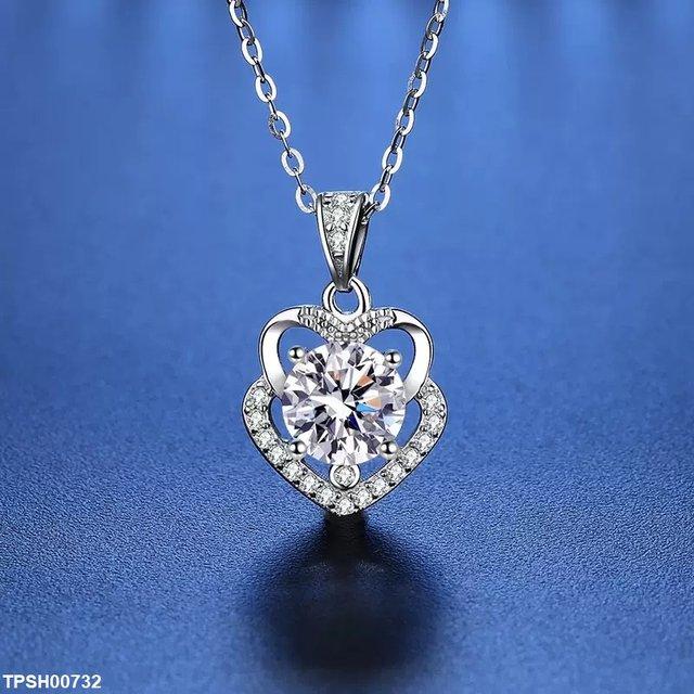 Heart Stone Drop Pendant with Chain