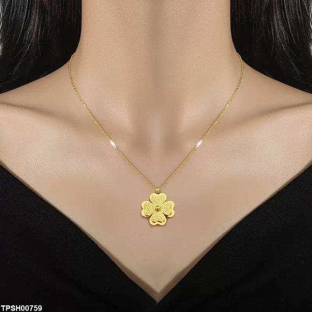 Stainless Steel Double Flower Pendant