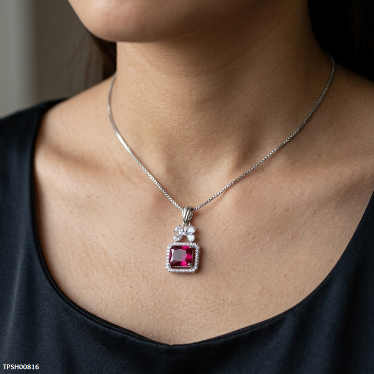 Bow Square Pendant