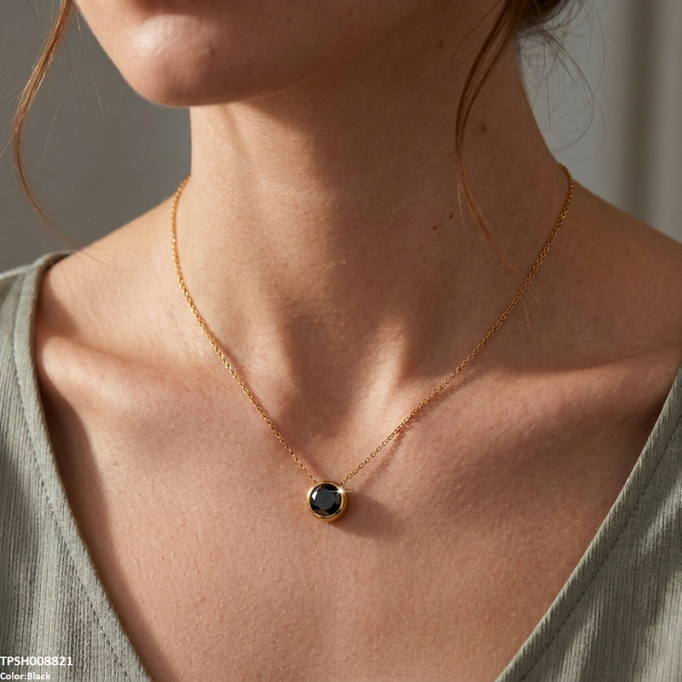 Stainless Steel Round Drop Pendant