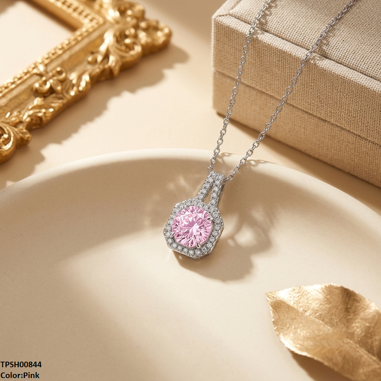 Square/Round Zircon Stone Pendant