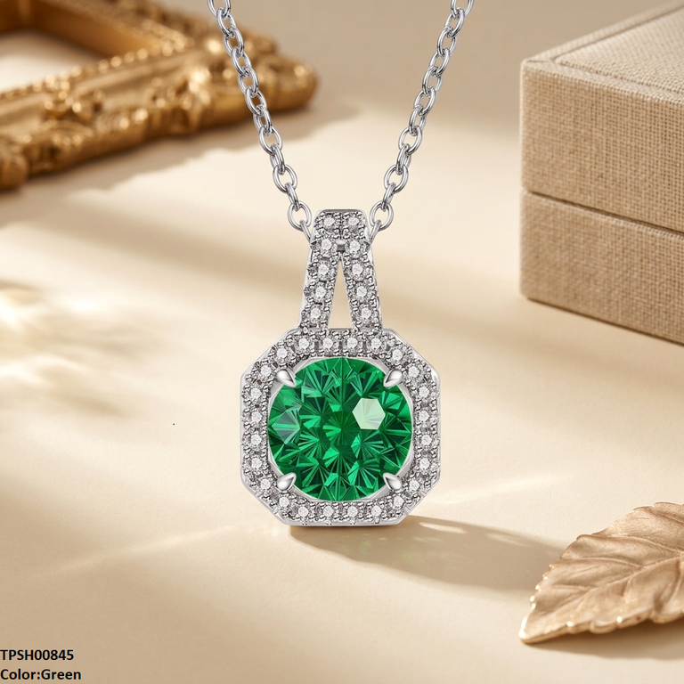 Square/Round Zircon Stone Pendant